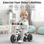 allobebe Baby Balance Bike for 1 Year Old, Toddler First Balance Bike, No Pedal Infant 4 Wheels Baby Walker First Birthday Gift, Mini Bike for 12-24 Months, Spotty Dog