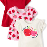 The Children's Place Baby Girls' and Toddler Short Sleeve Everyday Casual Knit Shirt