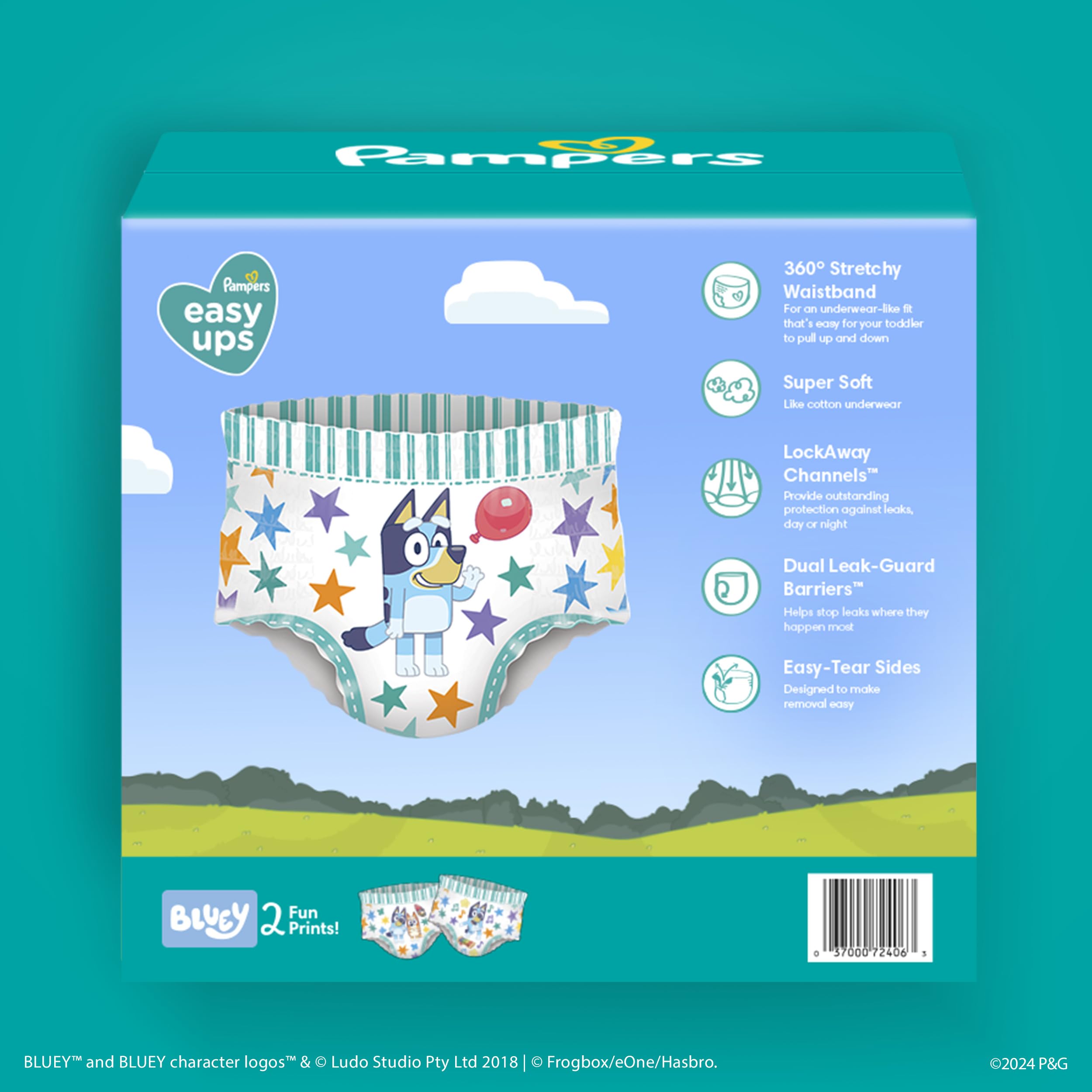 Pampers Training Pants - Easy Ups Boys & Girls Bluey - Size 2T-3T, 140 Count, Children's Potty Underwear (Packaging May Vary)