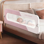 HIQNWTO Bed Rail for Toddlers, Foldable Baby Bed Rail Guard, Adjustable, Safety, Convenient, Guard Rails with Twin, Full, Queen& King Size (Pink Patchwork, 1 Side:48inch)