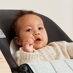 BabyBjörn Bouncer Balance Soft, Woven/Jersey, Dark Gray/Gray | 2-in-1 Adjustable Baby Bouncer Seat and Toddler Chair, Newborn to Toddler (8-29 lbs), 4 Positions, Lightweight & Portable