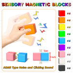 Apluses 54 PCS Magnetic Blocks, Magnetic Building Blocks for Toddlers 3+, Montessori Toys, Magnet Cubes, Preschool STEM Educational Sensory Magnet Toys for Kids Ages 3-5 Year Old Boys and Girls