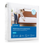 Linenspa Zippered Mattress Encasement - Waterproof & Bed Bug Proof - Premium Noiseless & Absorbent Cover – Full, White
