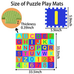 Febyyer 36 Pieces Children's Foam Puzzle Mat with Letters of the Alphabet and Numbers, 5.9inch x 5.9inch EVA Foam Play Mat, Educational Play Rug (Random Color)