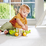 Hape Wooden Walk-A-Long Croc for Babies| Pull & Pull Walking Toy for Toddlers 12 Months and Up