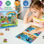 Wooden Puzzles for Kids Ages 4-6, 24 Piece Animals Puzzles for Toddlers,Jigsaw Puzzles for Kids Ages 3-5, Preschool Educational Puzzles Board Toys Gifts for Boys and Girls 3 4 5 6 Years Old