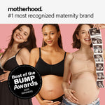 Motherhood Maternity Womens Comfort Nursing Bra with Removable Pads, Wirefree and Seamfree, Breastfeeding Friendly, Black, Large