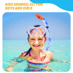 Kids Snorkel Set, Children Anti-Fog Diving Mask Swimming Goggles Full Dry Top Snorkel Equipment Snorkeling Packages Swimming Gear for Youth Boys Girls Age 5-10 (Blue White)