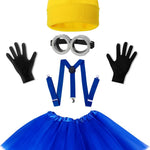5 PCS Halloween Costume for Kids Girls,Goggles/Beanie/Tutu Skirt/Suspenders/Gloves Halloween Costume Accessories