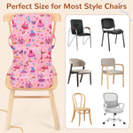 Toddler Booster Seat for Kitchen Chair, Non-Slip Bottom Dining Table Booster Seat with Backrest and Adjustable Straps, Portable Eating Travel Increasing Cushion