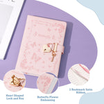 SPIPHY Diary with Lock and Key for Girls Ages 8-12 Journal with Lock for Teen Girls 288 Pages Heart-Shaped Locked Journal for Women, Pink