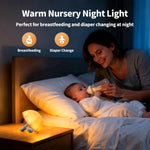LED Umbrella Night Light, Rechargeable Touch Lamp for Nursery, Bedside Lamp with Cute Animal Design, White (White)