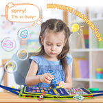 Nicecho Busy Board Montessori Toy for 1 2 3 4 Year Old Toddlers, Educational Activity Developing Sensory Board for Fine Basic Dress Motor Skills, Travel Toys for Plane Car, Gift for Boys Girls