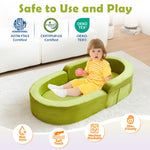 Toddler Travel Bed-Portable Toddler Bed, Foldable 2-in-1 Travel Toddler Bed Kids Sofa, Soft Foam Toddler Cot with Washable Cover, Convertible Sofa Bed for Toddler and Kids for Indoor&Outdoor Use