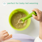 Olababy 100% Silicone Soft-Tip Training Spoon for Baby Led Weaning 2pack (Coral/Lilac)