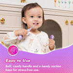 Papablic Toddler Sonic Electric Toothbrush Kids for Ages 1-3 Years, Baby Electric Toothbrush with Cute Unicorn Cover and Smart LED Timer, 4 Brush Heads (Arya)