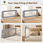 Tivellary 59’’ Reinforced Bed Rail for Toddlers – Extra Long Safety Guard with Thickened Material, Adjustable & Folding Bed Rails for Twin, Full, Queen, King Beds