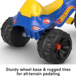 Fisher-Price Toddler Tricycle Hot Wheels Tough Trike, Toy Bike with Handlebar Grips & Storage for Outdoor Play Kids Ages 2+ Years