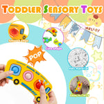 Easter Basket Stuffers for Teens 7PCs Fidget Popper Baby Sensory Toys for Travel,Sensory Toy for Kids with Autism,Pop Fidget Toy,Autistic Gifts for 36+Month,Airplane Car Travel Toys for Toddlers