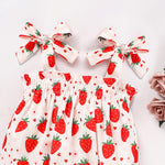 ZOELNIC Baby Girl Summer Clothes Newborn Girl Outfits Cute Strap Baby Girl Romper Jumpsuit Bodysuit Strawberry 3-6 Months