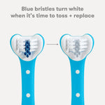 Frida Baby Triple-Angle Toothhugger Training Toddler Toothbrush, Easter Basket Stuffer for Kids, Toddler Toothbrush 2+, Soft Bristles, Suction Cups, Three Sided, Cleans All Sides at Once, Blue