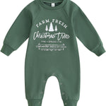 FOCUSNORM Toddler Christmas Baby Boy Girl Outfits Infant Fall Winter Clothes Cute Christmas Tree Jumnpsuit Long Sleeve Romper