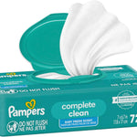 Pampers Baby Wipes, Complete Clean Baby Fresh Scented Wipe, Gently Cleans Head to Toe, 72 Total (1 Flip-Top Packs)