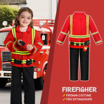 DISHIO Dress Up Clothes for Kids Pretend Role Play Costumes Trunk Toddlers Dress Up Costumes with Fireman Police Doctor Chef Kids Costume Dress Up Costumes for Boys Girls Birthday Party Age 3 to 6