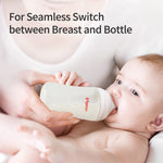 Pigeon PP Nursing Bottle Wide Neck, Anti-Colic, Streamlined Body, Natural Feel, Easy to Clean, 8.1 Oz(Pack of 4), Includes 4pcs M Nipples (3m+)