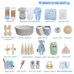 27-Piece Baby Shower Gifts for Boys, Newborn Essentials Must Haves,Large Baby Boy Gift Basket Set Essential Stuff,Gender Reveal Gifts,Rattle Swaddle,Blue,Baby Registry Search,Diaper Caddy Organizer