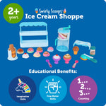 Learning Resources Swirly Scoops Ice Cream Shoppe - Play Food Cones, Pretend Play Kitchen Playset, Preschool Toys, Gifts for Boys and Girls