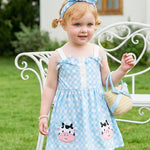 Kucnuzki Baby Girl Clothes 6 9 12 Months Toddler Girl Dress Summer Baby Clothes Blue Ruffle Dress Two Piece Cute Outfit