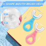 ANOOVV 4 Pack U Shaped Toothbrush Kids, Soft Silicone Brush Head Whole Mouth with Handle 360 ° Oral Teeth Cleaning Design for Toddler Toothbrushes Age 2-6