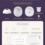 Nuliie S32 Wearable Breast Pump Hands-Free, More Private Electric Pump, 4 Modes 9 Suction Levels, 24mm Flange with 18/21mm Inserts, Easy Clean & Anti-Leak Design, Accessories Included (2 Packs, White)
