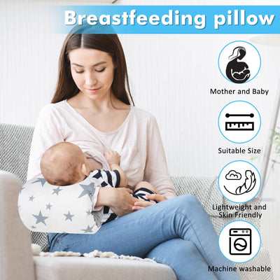 Baby Feeding Arm Pillow,Soft Cotton Bottle Nursing Arm Pillows for Newborn,Breastfeeding Pillows for More Support for Mom and Baby,Portable and Washable,Ergonomic Nursing Essentials(Pentagram)