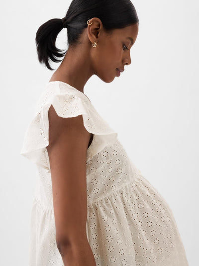 GAP Womens Maternity Eyelet Top New Off White Opt4 XXL