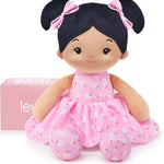Soft Baby Doll Toys (12''), My First Baby Rag Doll for 1 Year-Old Girl Birthday Gift, Christmas Plush Toys Gift for Toddler Kids Infants -FloraBelle(Pink)