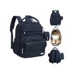 KeaBabies Diaper Bag Backpack - Small Multifunctional Travel Diaper Back Packs, Maternity Baby Changing Bags, 12L Capacity, PU Leather, Waterproof, Unisex, Nappy Changing Pad (Navy Blue, Small)