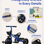 KRIDDO Kids Tricycles Age 24 Month to 4 Years, Toddler Kids Trike for 2.5 to 5 Year Old, Gift Toddler Tricycles for 2-4 Year Olds, Trikes for Toddlers, Sporty Styling, Blue