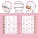 LIANGW Cute Pink Diary Journal for Teen Girls & Women, Cute School Supplies - Cute Preppy Bow Stuff Birthday Gifts for Women Girls, Coquette Stuff Pink Bow Bible Hardcover Spiral Notebook 5.5x8.3