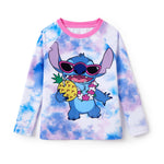 Disney Lilo & Stitch Baby Boys Rash Guard Shirt Long Compression Swim Shirts Summer Fishing Shirt UPF 50+UV Protection Bathing Suit Surf Swimsuit Kids Swimming Top Child Purple Water Shirts 2 Years