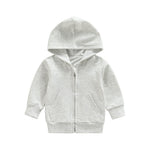 Gueuusu Toddler Baby Zip Up Hoodies Boy Girl Long Sleeve Hooded Sweatshirt Jacket Top with Pocket Kid Casual Outwear Clothes (Gray, 2-3 Years)