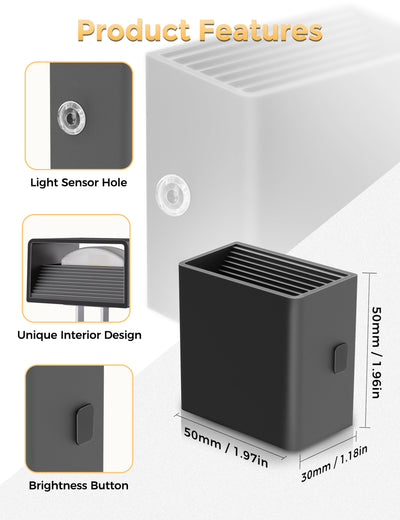 DORESshop LED Night Lights Plug into Wall [2 Pack], Plug in Nightlight, 3 Level Brightness Adjustable Night Light, Dusk to Dawn Sensor, Nightlights for Adults, Bedroom, Bathroom, Hallway, 3000K