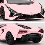BDTCTK 1/36 Lamborghini Sián FKP37 Diecast Car Models, Zinc Alloy Toy Pull Back Vehicles Toy Cars for Toddlers Kids Boys Girls Gift (Pink)