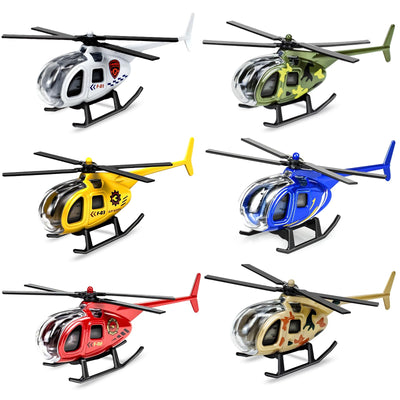 Tcvents Diecast Helicopter Toy 6 Pack, Model Plane Mini Helicopters for Kids 3 4 5 6 7 Years Old, Military Airplane Toys Planes for Boys Toddlers Birthday Gifts & Party Favors