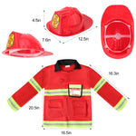 Popsunny Firefighter Costume for Kids 3 4 5 Years, Toddler Fireman Toy with Dress Up Outfit & Fire Extinguisher, Christmas Pretend Play Gift for Toddler Boys Girls