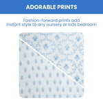Delta Children 100% Cotton Muslin Baby Receiving Blankets for Girls and Boys – 47x47 Inches (Pack of 2), Blue Botanicals