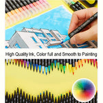 Kekelele Dual Tip Markers for Kids, Washable Markers Set, Art Marker with Stand Portable Box, Gift For Kids (24 Colours)
