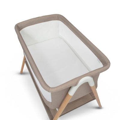 Delta Children Bondi Beechwood by The Bed Bassinet with PureAir Breathable Mesh Sheet and FSC-Certified Wood, Tan