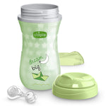 Chicco Insulated Sippy Cup 12+ Months, 9oz Glow-in-the-Dark Toddler Training Cup with Bite Resistant No-Spill Rim Spout, Double-Wall, BPA Free, Green